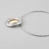 Tooxika Patchwork Oval Mirror Necklace Metal Colour Blocking Pendant Necklace Collar