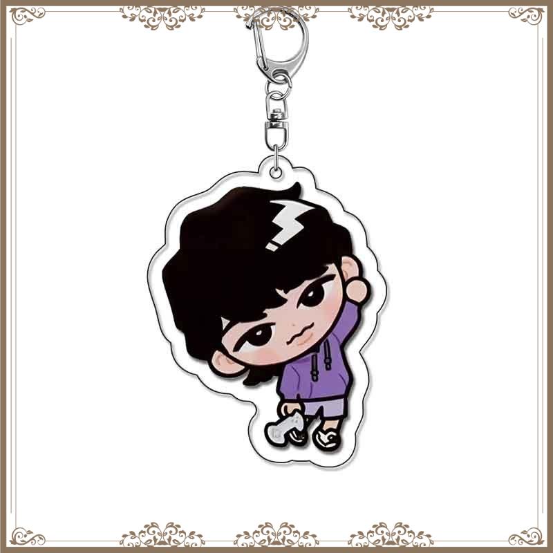 Korean Pop Stars Plastic Keychain Cute Q Type Cartoon Idols Baji Bag Tag Decorative Keyrings Trendy Gift