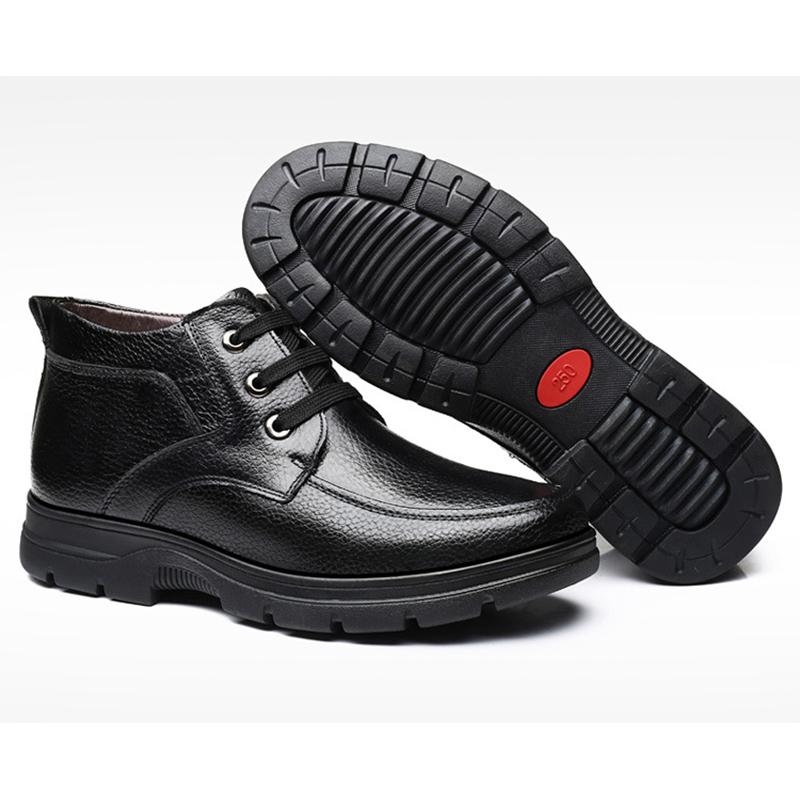 2025 Winter Shoes -30 Degree Warm Plush Mens Ankle Boots Non-slip Casual Male Brand Footwear Pure Black