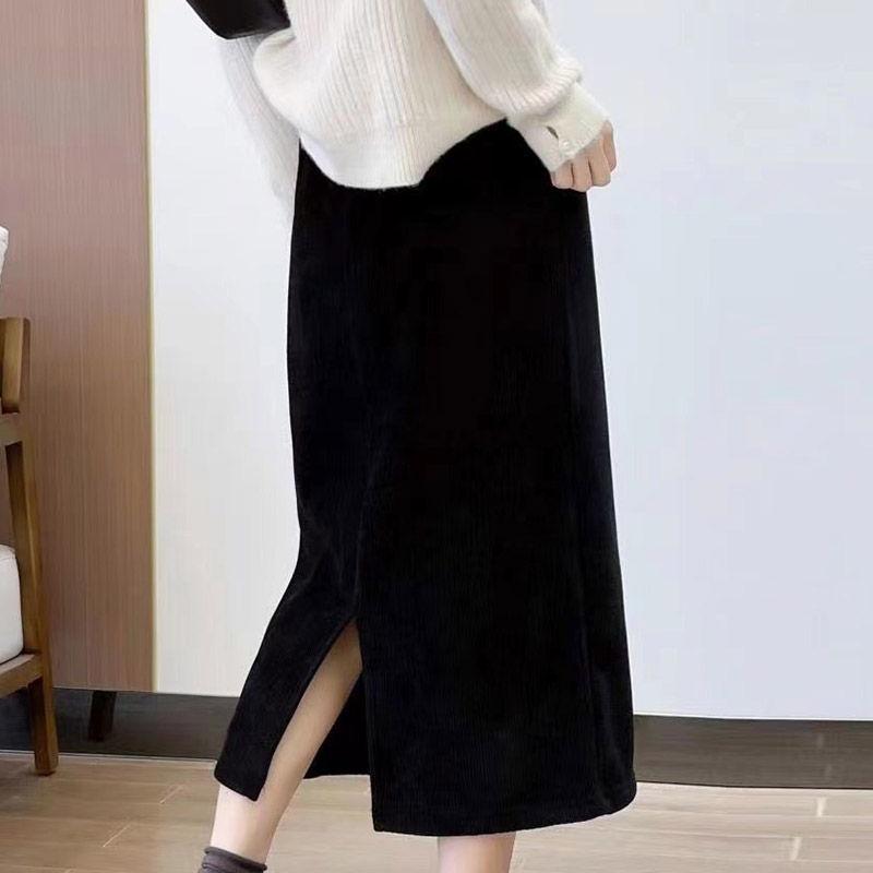 Chenille High-Waist A-Line Fleece-Lined Skirt - Autumn/Winter 2025 Edition