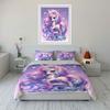 Magical Rainbow Unicorn With Butterflies Duvet Cover Set With 3D Printing Design Soft Polyester Bedding Set All-Season Comfort