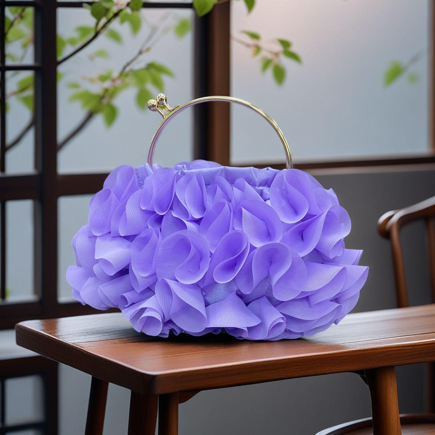 Элегантный клатч с цветочным принтом: Свадебная, вечерняя и подходящая к ципао сумка фиолетовый