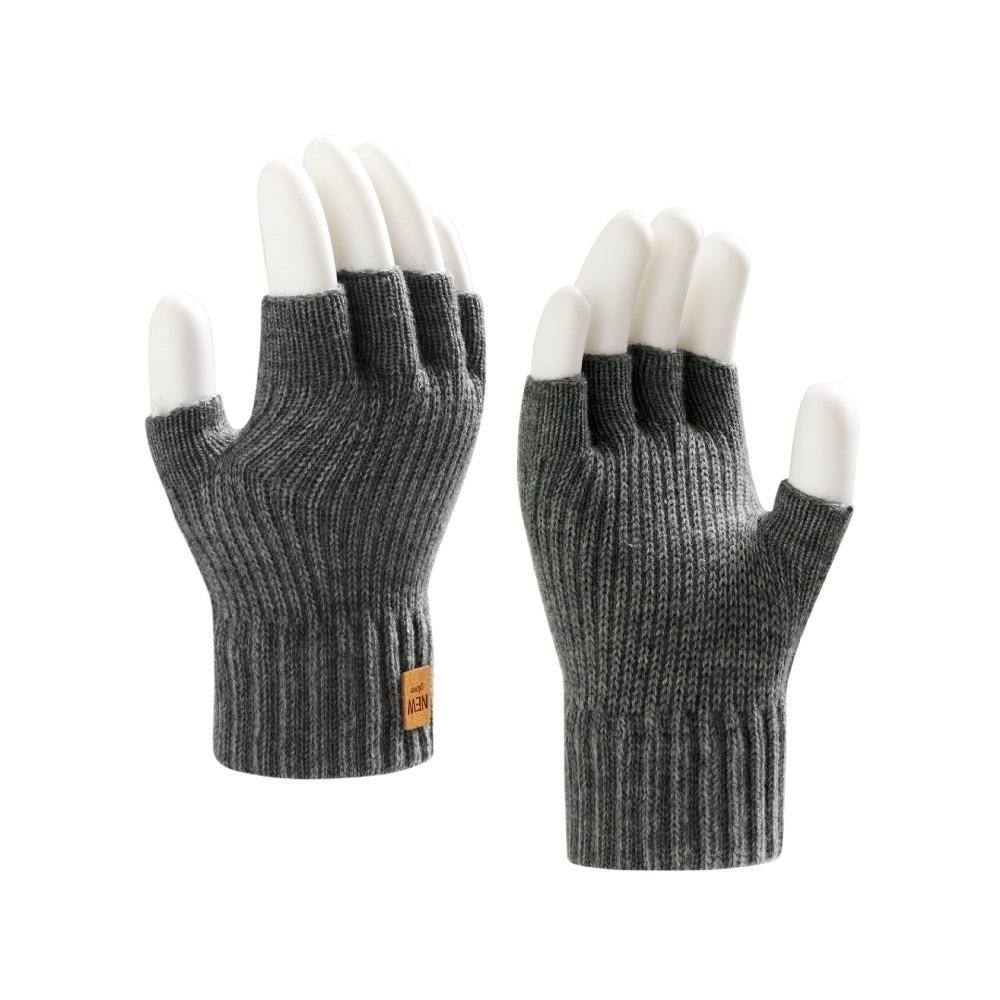 Half Finger Warm Gloves Knitted Driving Mittens New Windproof Cold Proof Gloves  Gift