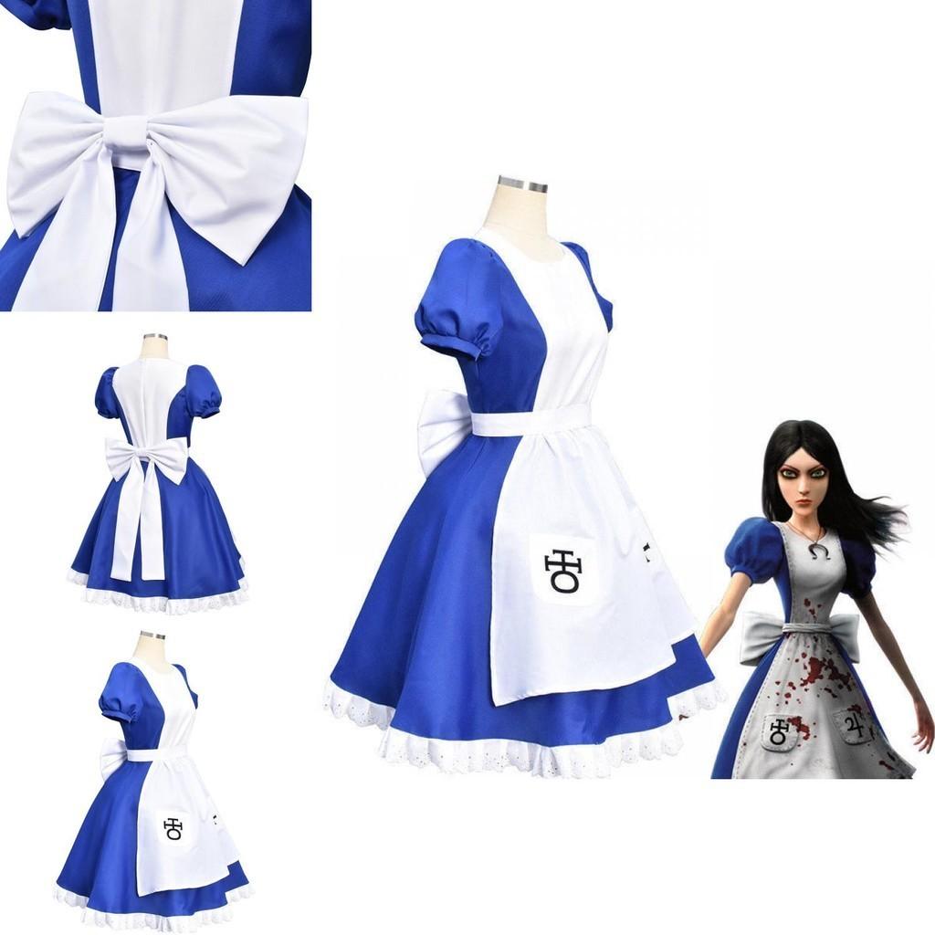 Bezauberndes Alice Madness Returns Prinzessinnenkleid Dienstmädchenkostüm für Damen Cosplay
