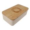   Dish with Wooden Lid Keep Freshness Large Capacity Modern Bread Storage Box for Kitchen Countertop