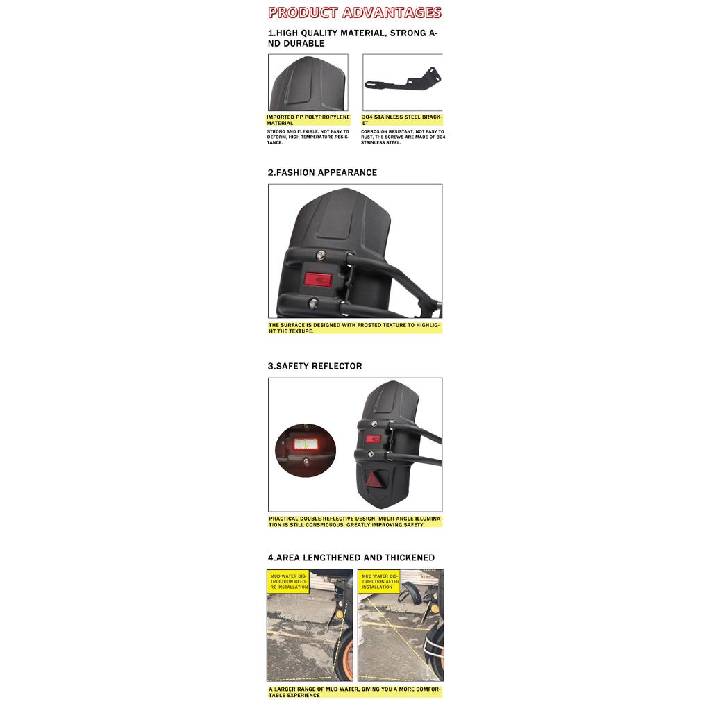 Garde-boue Arrière Pour ZONTES G1 125 ZT125 Z2 ZT125-U U1 125-G1X U125 Accessoires Garde-boue Moto Bavettes Protection Roue Arrière Couvercle