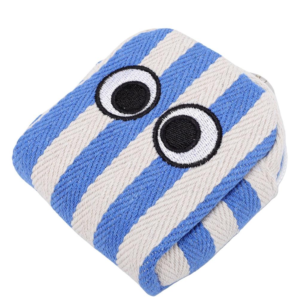 Waist Bag Cute Embroidered Eyes Striped Zippered Portable Waist Storage Pouch