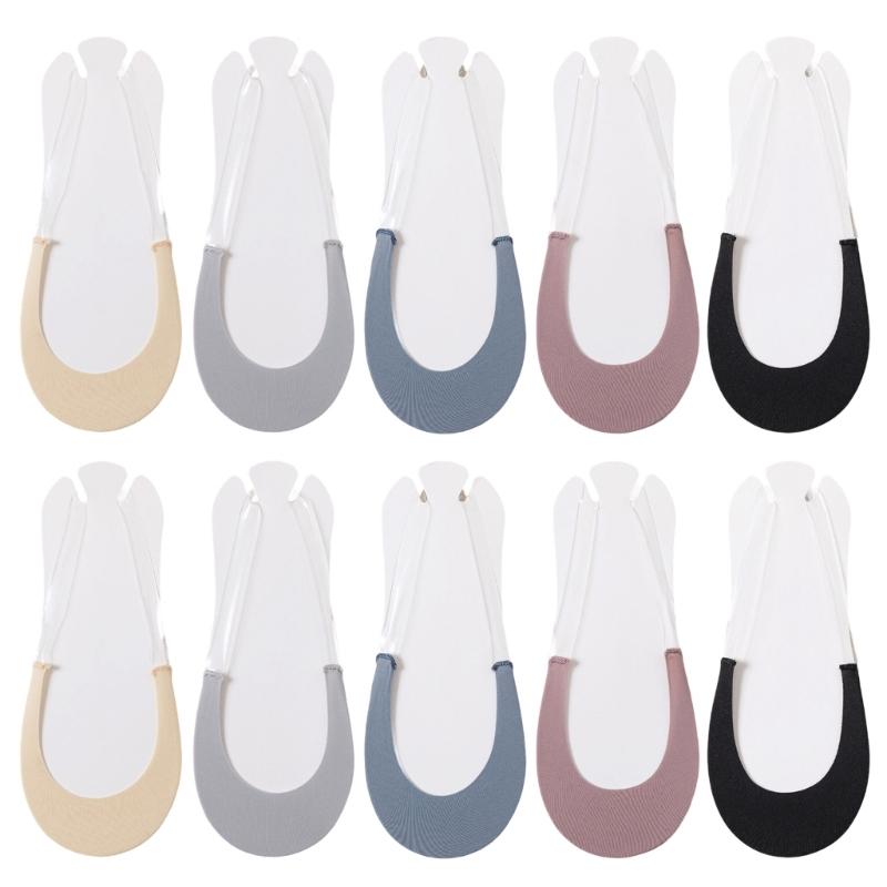 Toe Toppers Liner Socks Women's Low Cut Liner Socks with Slings Back Invisible No Show Half Socks for Heel Dress Shoes