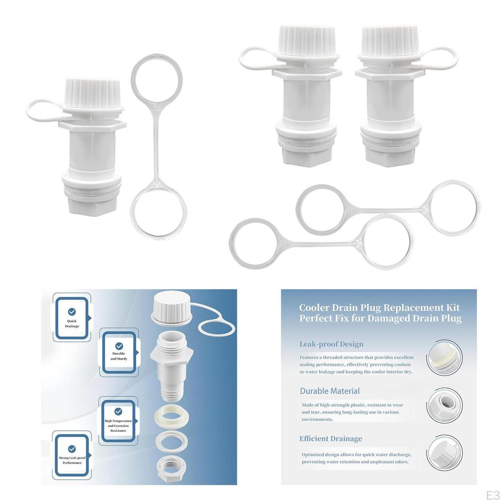 Ablassschraube 24011 mit befestigtem Deckel, Hochleistung für Kühlboxen, Kühlboxen