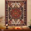 Boho Hippie Wall Tapestry Indian Bohemian Tapestry Art Decoration Retro Orange Mandala Flower Carpet Living Room Bedroom Home De