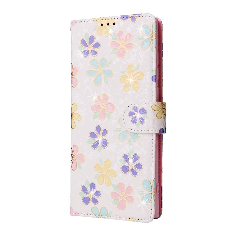 Luxury 3D Gilded Flowers Printed Case Cover for iPhone 14 13 12 11 Pro Max Samsung Galaxy S23 S22 S21 S20 A13 A23 A33 A53 A73 RFID Blocking Wallet Bag