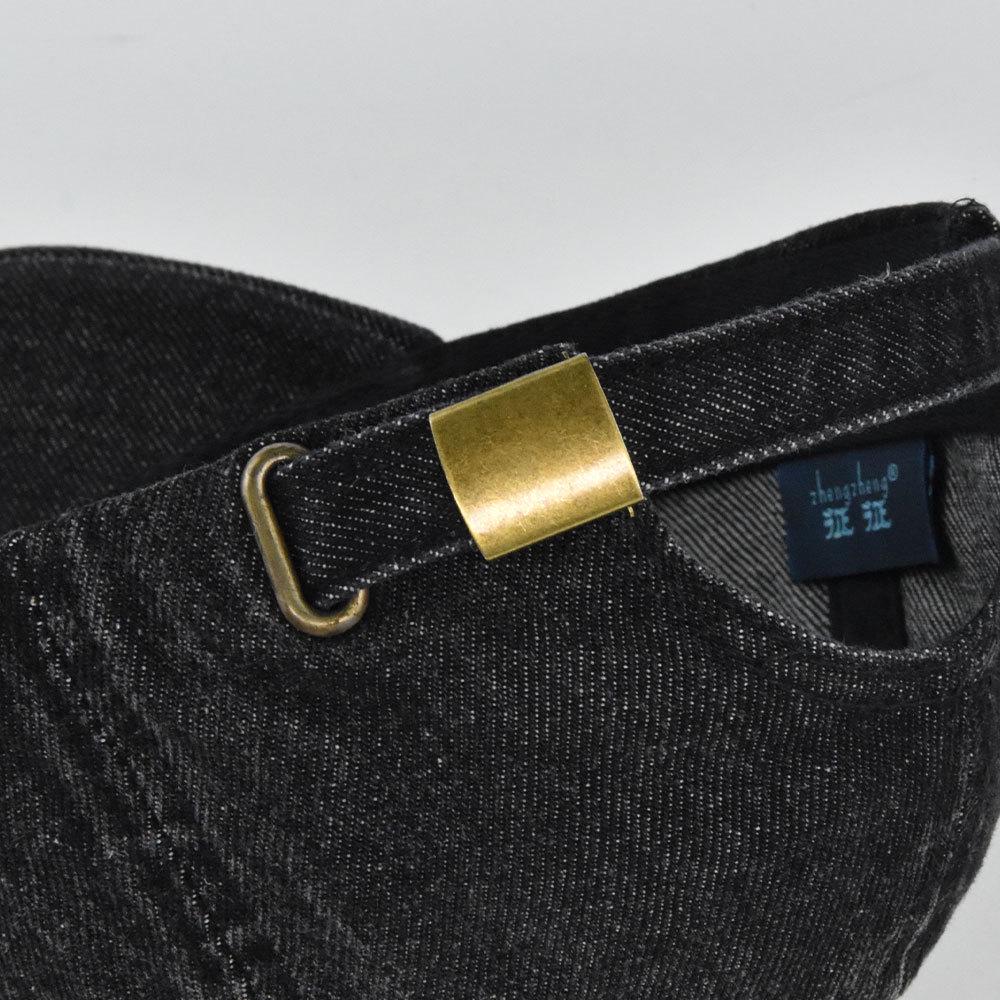 Vintage Distressed Embroidered Denim Baseball Cap with Curved Brim