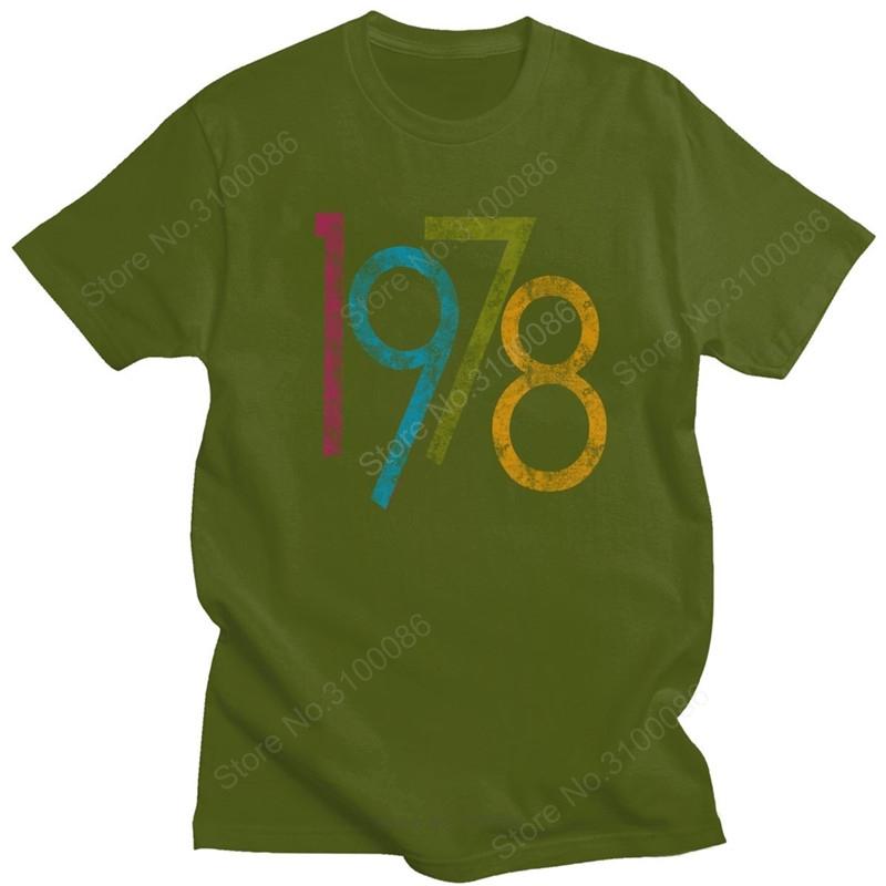 Colorful Vintage 1978 T Shirt for Men Pure Cotton Urban 42 Years Old T-shirt  Short Sleeve 42nd Birthday Gift Tee Tops Clothing