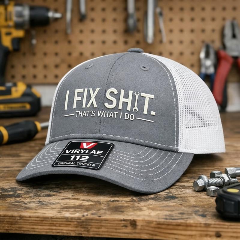 Stylish Mechanic Repairman Baseball Hat With 3D Embroidery Pattern Breathable Dad Hat For Engineers Women Men Unisex