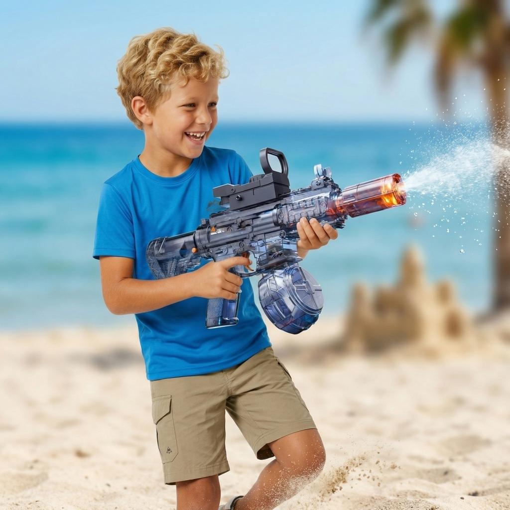 16 Electric Water Toy With Flashing Flames - Automatic Continuous Spray Water For Children