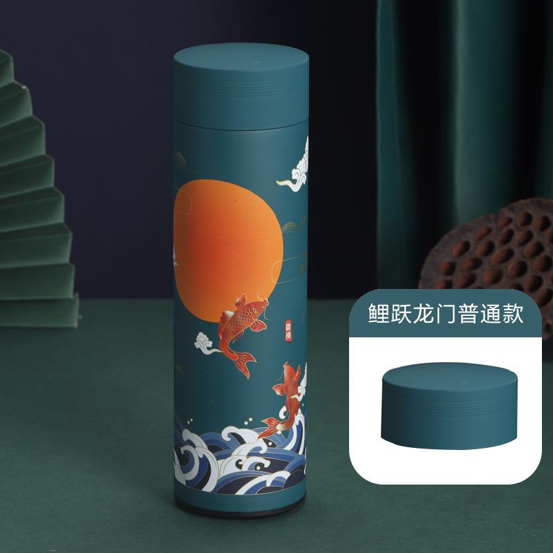 500ML Nerezová termoska Hrnek na kávu Čajový hrnek Čínský klasický styl Láhev na vodu s filtrem Termohrnek