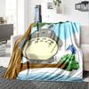 1pc Totoro Friends Forest Flannel Blanket,Ultra Soft Warm Plush Throw for Home Bedroom Bed Sofa Cover Camping Picnic Gift Y7171