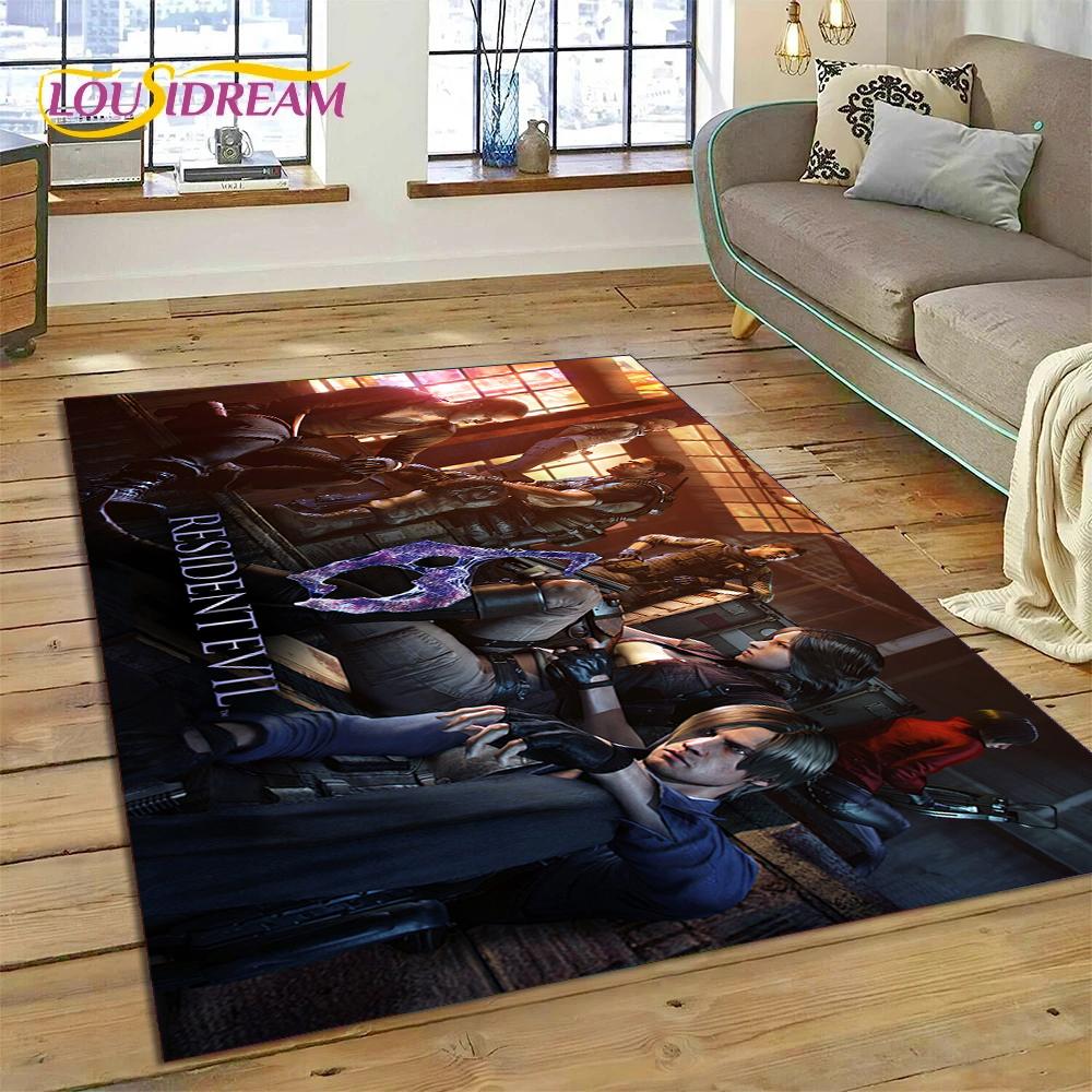 3D Lastest Horro Games R-Resident Evil Rug Carpet for Living Room Bedroom Home Decor,Non-slip Decoration for Sofa Doormat Gifts