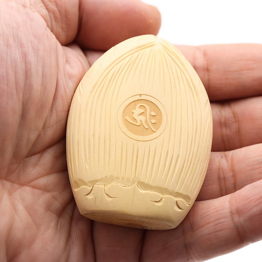 Special Buddhist Statue Amitabha Buddha Incense Holder Buddha Guardian Deity for the Year of the Dog and Year of the Pig Width Boxwood Carving 17560