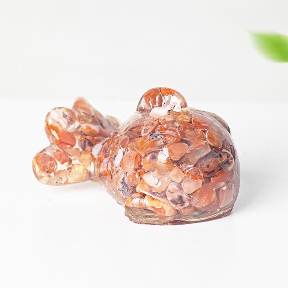 Crystal Resin Fish Figurine With Cute Animal Design For Car Interior And Home Decor