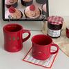 Positive Red New Year'S Tree Graffiti Waist Niche Cartoon Ceramic Water Cup Coffee Cup Souvenir