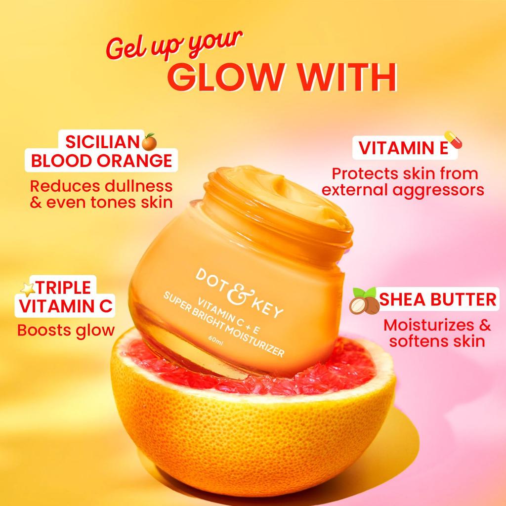 Dot & Key Vitamin C + E Super Bright Moisturizer, 60ml Each (Pack of 2)