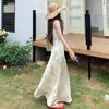 Sexy Wind Floral V-neck Dress Women's Summer Waist Pinch To Cover the Meat and Show Thinness Design Suspender Fishtail Dress