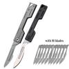 Stainless Steel Folding Pocket Knife Multifunctional Fruit Knife Quick Open Scalpel Knife Utility Knife Kitchen Knife Supplies
