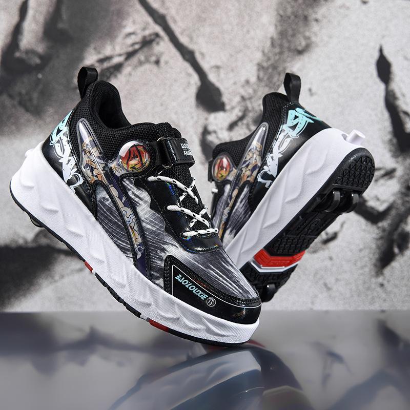 Neue Ausreißer-Schuhe Vierrad-Rollschuhe Jungen Kinderschuhe mit Rädern Mädchen Rollschuhe