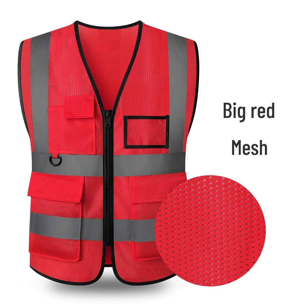LIKA Reflective Multi-Pocket Safety Vest for Traffic, Construction, Sanitation, and Gardening