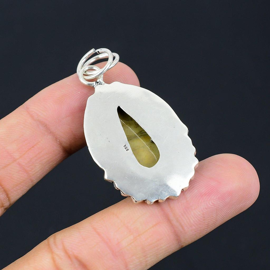 Polychrome Jasper Gemstone Wedding Mother Pendant Jewelry 925 Sterling Silver