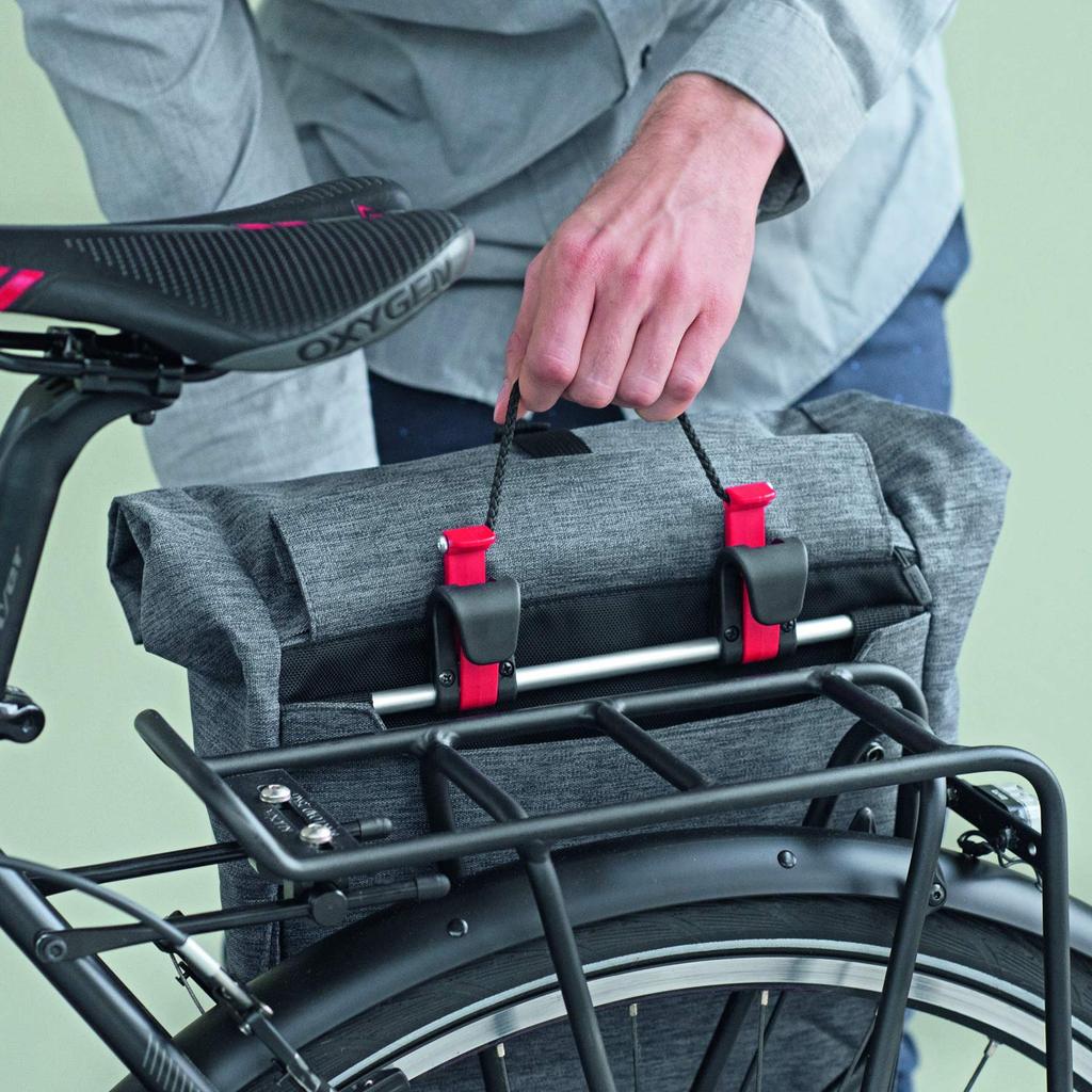 Genuine Rixen Kaul Freepack Switch Cycling Pannier W31 x H42 x D18cm & Bag, Gray,