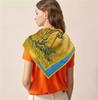 New Silk Scarf Women Harvest Print Square Scarves Head Echarpe Silk Foulards Femme Wraps Beach Shawls Bandana Lady Hijabs 90CM