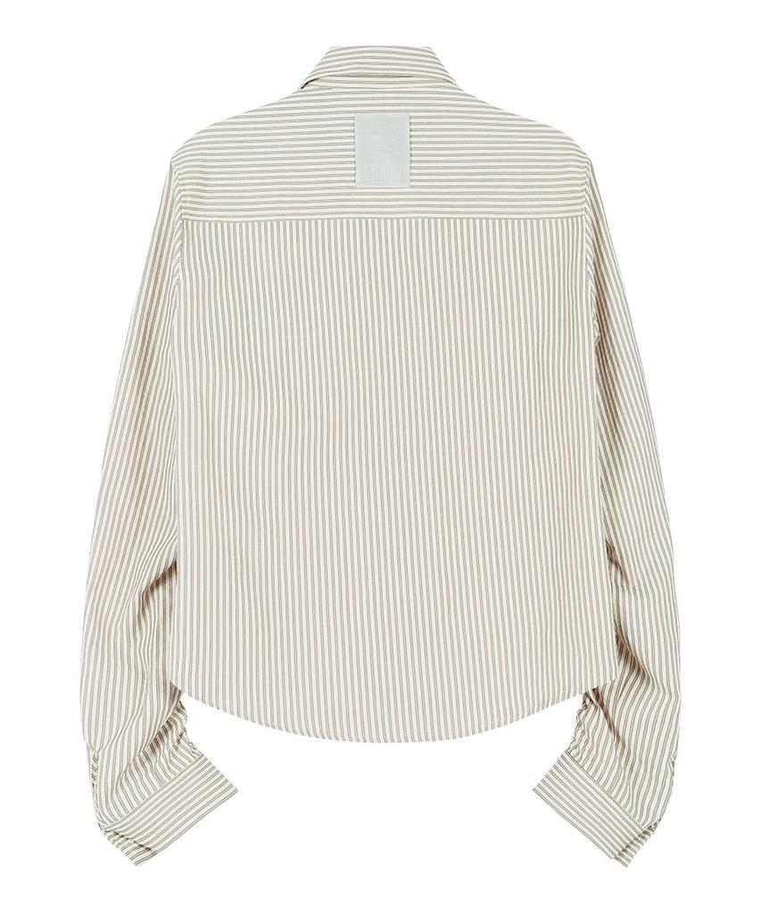 grailz Blissful Stripe Shirring Shirts [Beige]
