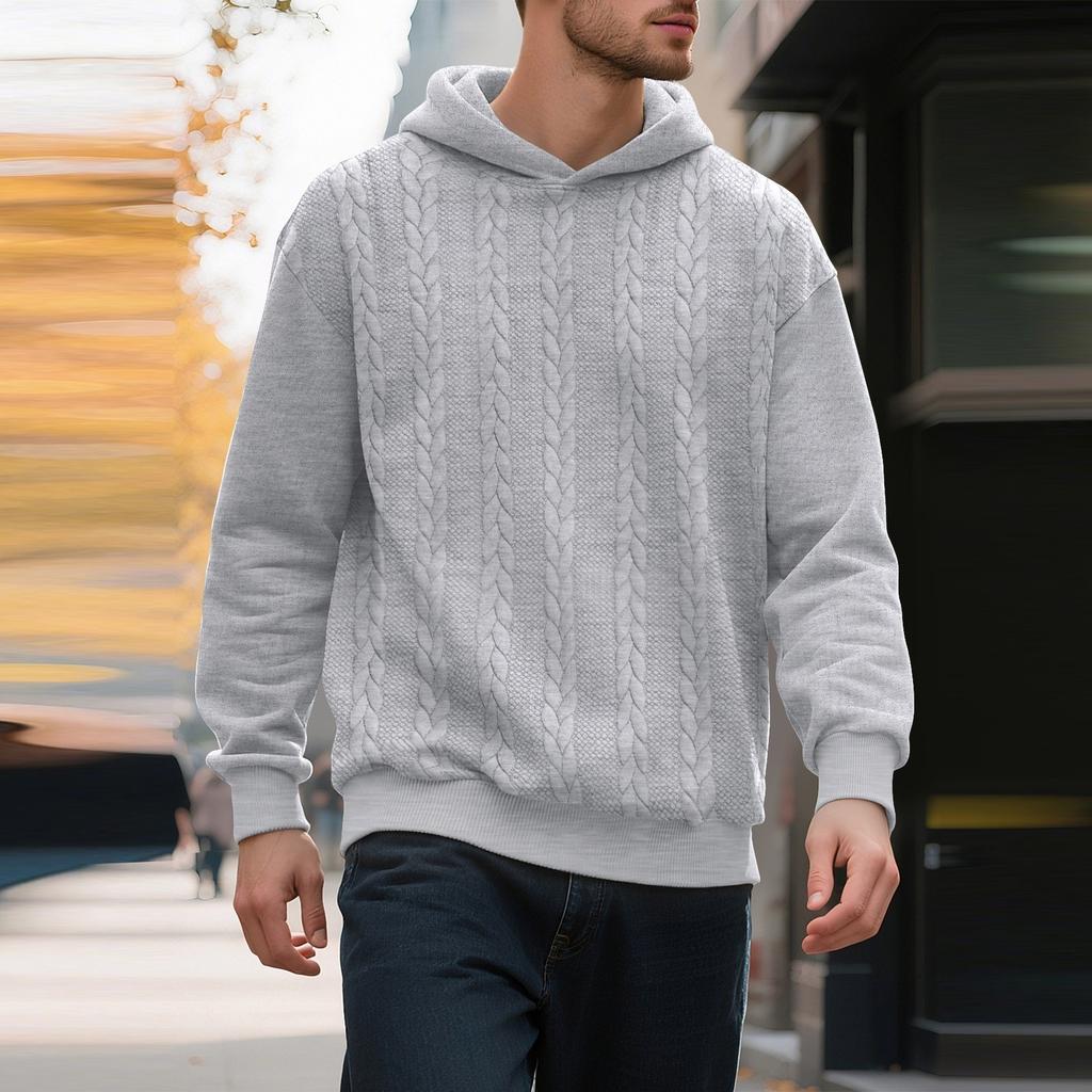 Men's Outdoor Casual Loose Hooded Sweatshirt With Long Sleeves
