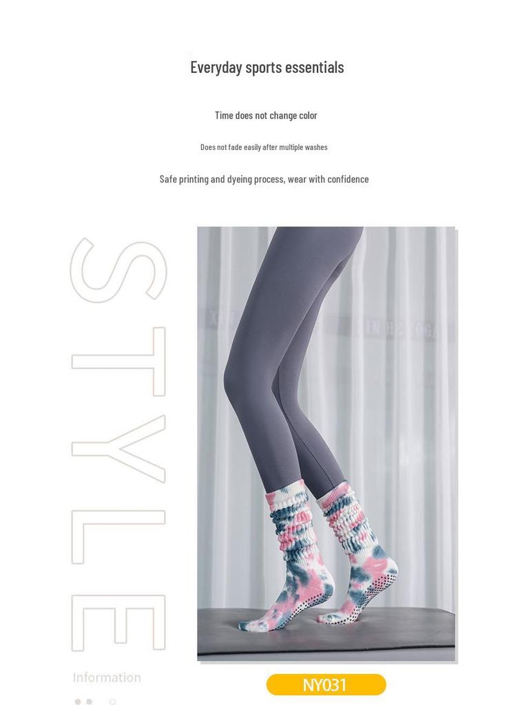 Tie-Dye Rutschfeste Pilates- & Yoga-Socken - Atmungsaktiv, Professionelle Fitness-Bodensocken
