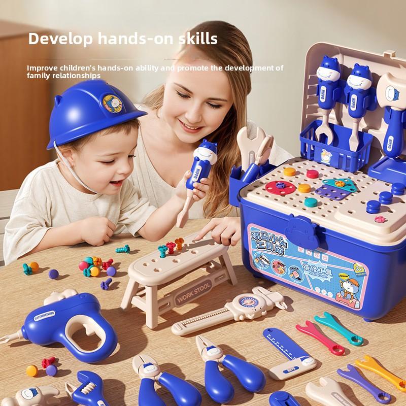 Children's Tool Set Play House Hippo Repair Toolbox Electric Drill Screw Removal Multifunctional Assembly Toy