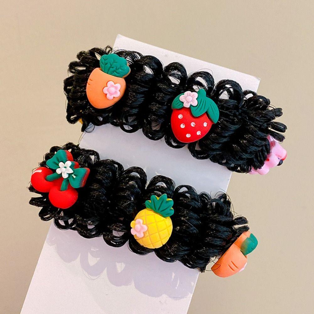 2pcs Kids Headwear Children's Cartoon Wig Cute Girls Headdress Wig Hair Extension Baby Wig Chignon