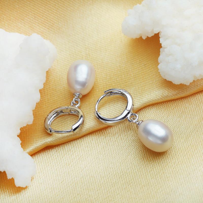 LSOOYH přírodní sladkovodní perly malé kruhové náušnice pro ženy Vintage elegantní náušnice perlové šperky dárek k narozeninám