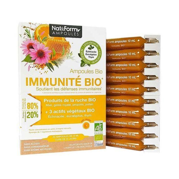 Nat &amp; Form Ampoules Complexe Immunité Bio 20 ampoules