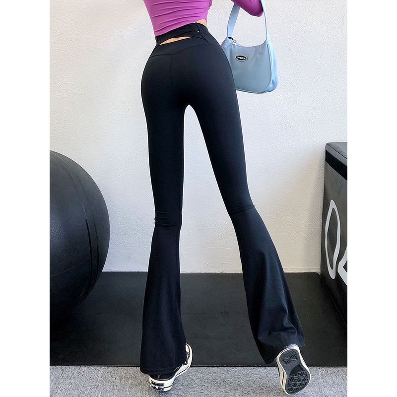 

Guangzhou Painted Clothing Co., Ltd. Cross Back Tight Bootleg Pants Women s Spring and Autumn Stylish High Waist Silm Quiet Black L