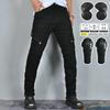 Mens Motorcycle Riding Pants Military Green Black Cotton Blend Slim Fit Durable Biker Trousers