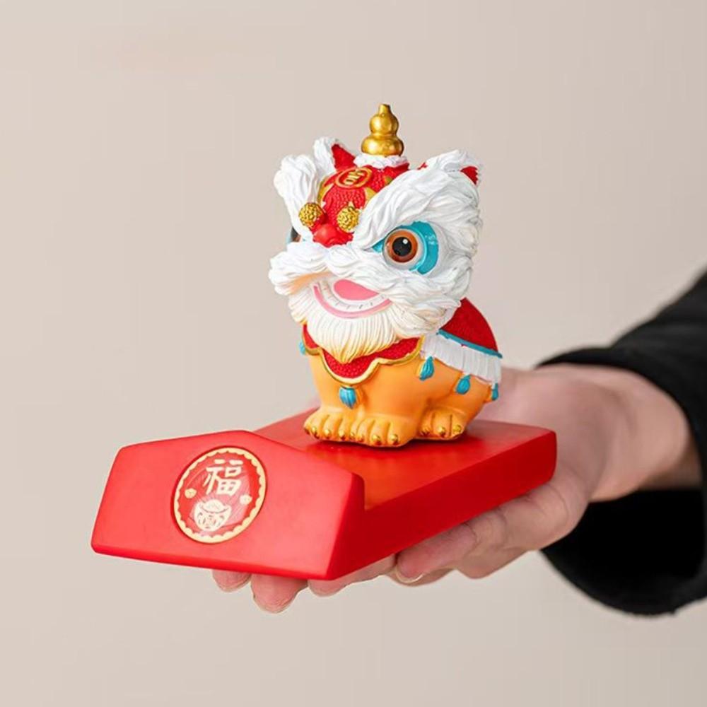 Year of The Horse 2026 Horse Year Figurines Lion Dance Mobile Phone Stand  Spring Festival