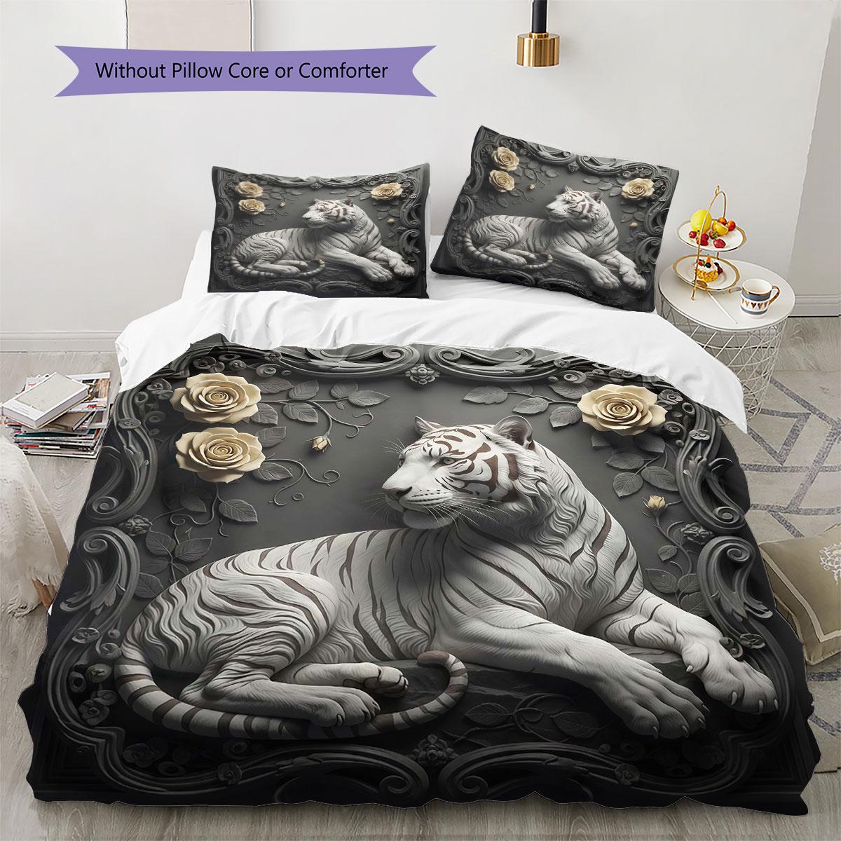 

3D carved Pattern Bedding Quilt Set Quilt Cover Pillowcase Home Decoration Birthday Gift (1 * duvet cover + 2 * pillowcase, without core) 135x200cm