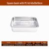 Jing Z FENG Stainless Steel Deep Rectangular Basin with Lid