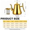 Stainless Steel Tea Kettle with Infuser, Coffee Pot for Home, Anti-Scald Design, Smooth Water Flow, Lightweight and Ergonomic Handle,Gold