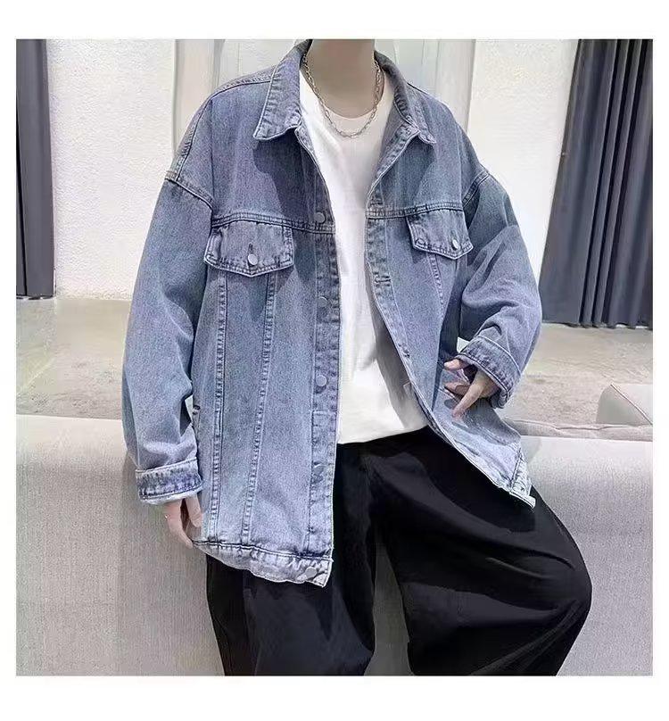

Korean Style Trendy Retro Loose Denim Jacket - Casual Hong Kong Fashion 2XL світло-синій колір