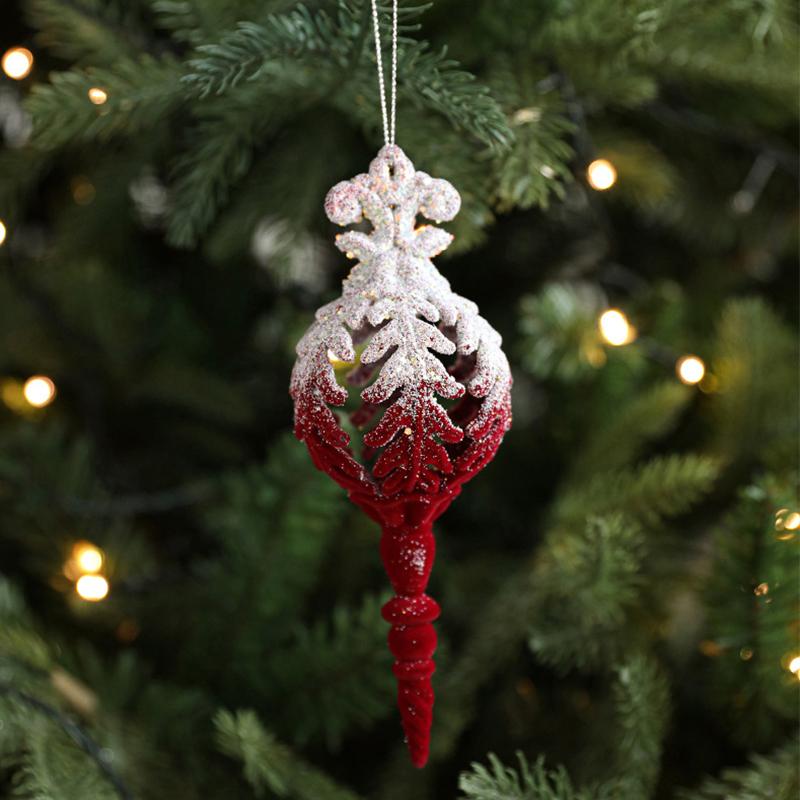 1PC luxurious velvet Christmas decoration easy to hang Christmas decoration exquisite and cute snowflake deer pendant