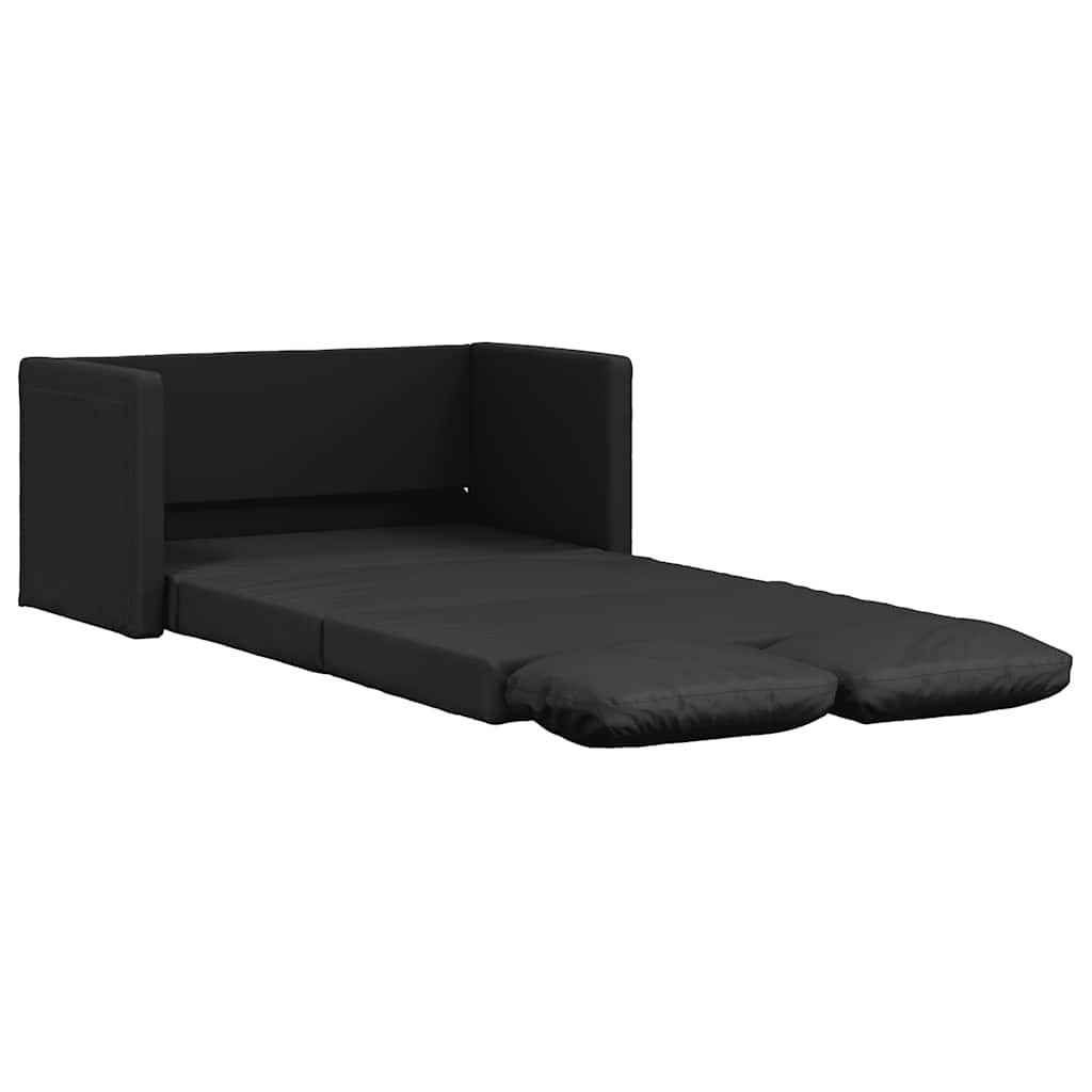 Vidaxl 2-in-1 Floor Sofa, Black, 112X174X55 Cm, Faux Leather