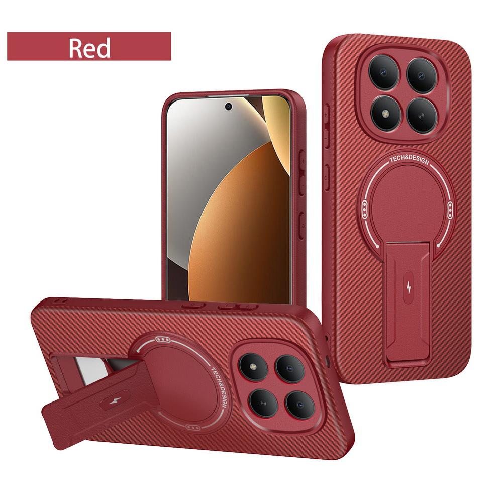 

Carbon Fiber Invisible Stand Holder Built-in Magnetic Ring Case for Xiaomi Redmi Note 15 Pro + 15 pro 14 14s 13 15 15c 14c Cover Redmi Note 15 4G